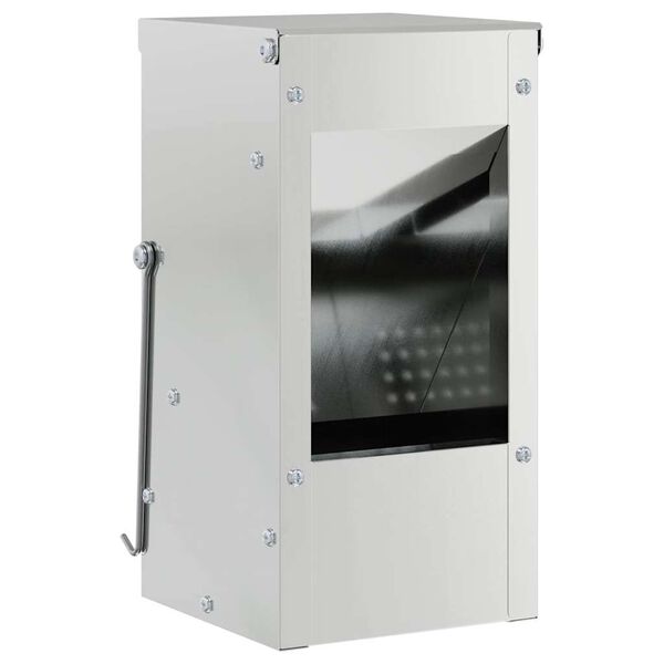 vidaXL Kaninsmatare Silver 12,5 x 12,5 x 25 cm Galvaniserat St&aring;l