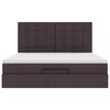 vidaXL Ottoman s&auml;ngram med madrasser m&ouml;rkbrun 200x200 cm tyg