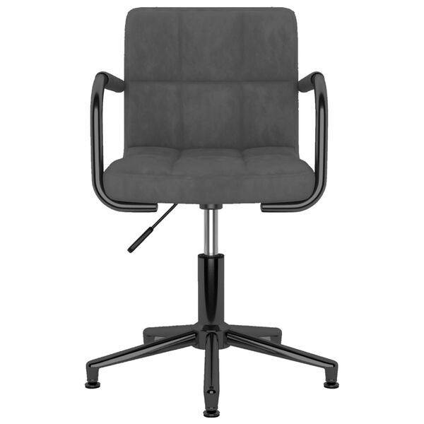 vidaXL Snurrbara matstolar 2 st m&ouml;rkgr&aring; sammet