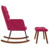 vidaXL Gungstol med pall vinröd sammet