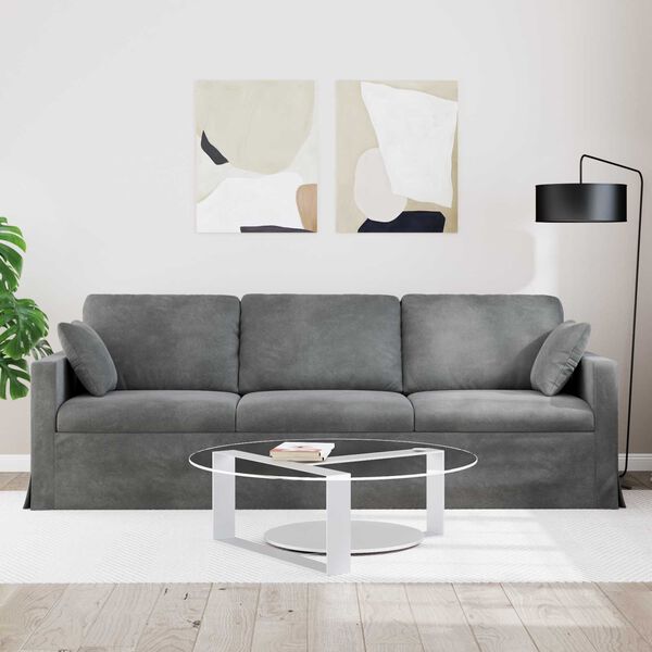 vidaXL Soffa M&ouml;rkgr&aring; 228 x 78 x 80 cm Sammet