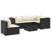 vidaXL Loungegrupp med dynor 6 delar svart konstrotting