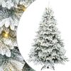 vidaXL Konstgjord julgran med 300 LED-lampor Vit 240 cm PE och PVC