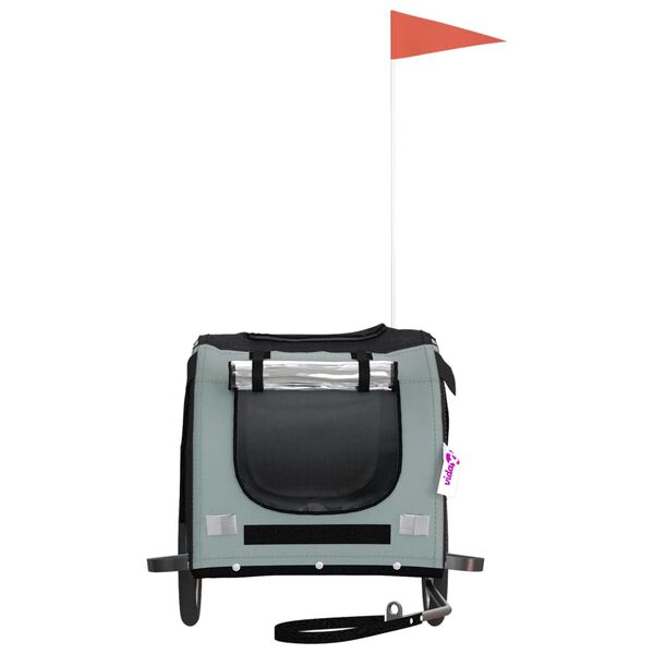 vidaXL Cykelvagn för djur svart och grå oxfordtyg och järn