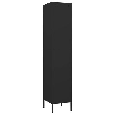 vidaXL Förvaringsskåp svart 35x46x180 cm stål