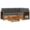 vidaXL Utomhussoffset 5 pcs Naturlig och Antracit 59 x 59 x 37 cm