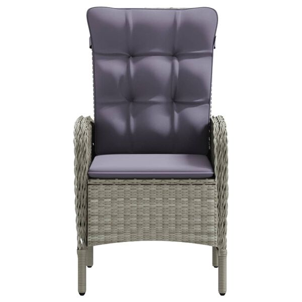 vidaXL Matgrupp f&ouml;r tr&auml;dg&aring;rden med dynor 9 delar gr&aring; och svart