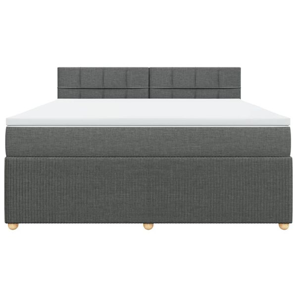 vidaXL Rams&auml;ng med madrass m&ouml;rkgr&aring; 180x200 cm tyg