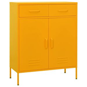 vidaXL F&ouml;rvaringssk&aring;p senapsgul 80x35x101,5 cm st&aring;l
