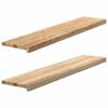 vidaXL F&ouml;nsterb&auml;nkar 2 st obehandlad 120x25x2 cm massiv ek