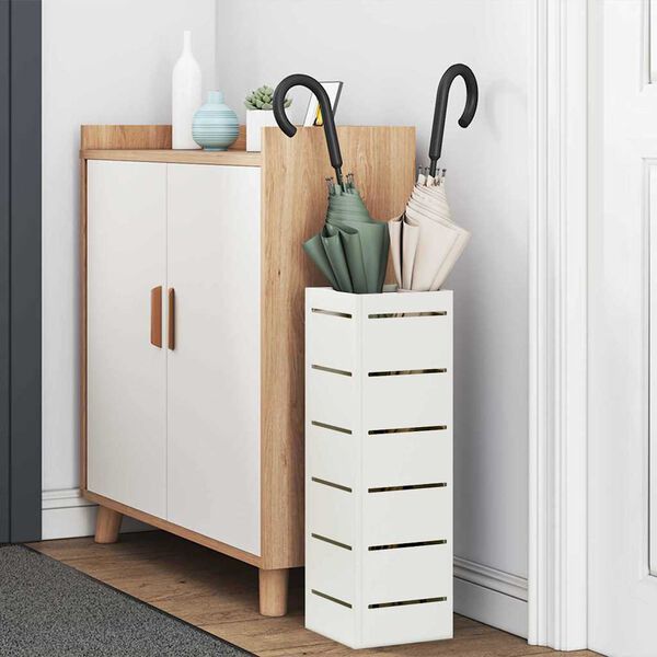 vidaXL F&ouml;rvaringskrok & St&auml;ll med lagring Vit 15,5 x 15,5 x 49 cm St&aring;l