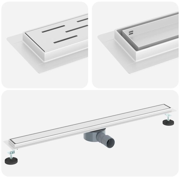 vidaXL Duschavlopp 2-i-1 med 360&deg; Siphon Silver 90 cm