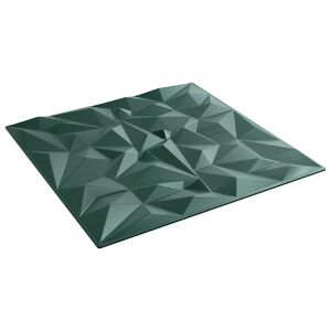 vidaXL V&auml;ggpaneler 12 st 50 x 50 cm Amethyst Gr&ouml;n XPS Skum