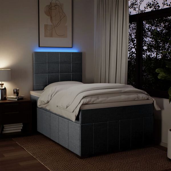 vidaXL Rams&auml;ng med madrass ljusgr&aring; 120x190 cm tyg