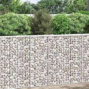 vidaXL Gabion trapets upph&ouml;jd galvaniserat st&aring;l 80x20x100 cm