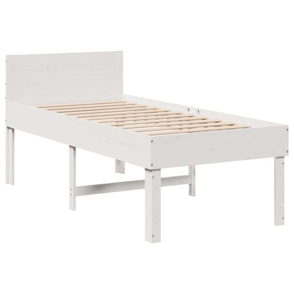 vidaXL S&auml;ngram utan madrass vit 90x190 cm massiv furu