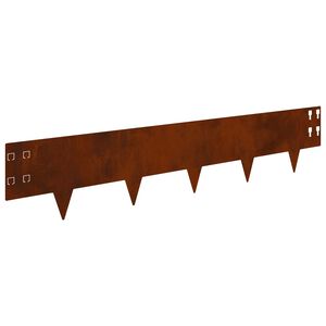 vidaXL Kant f&ouml;r gr&auml;smatta 20 st 100 x 20 cm St&aring;l Rostig