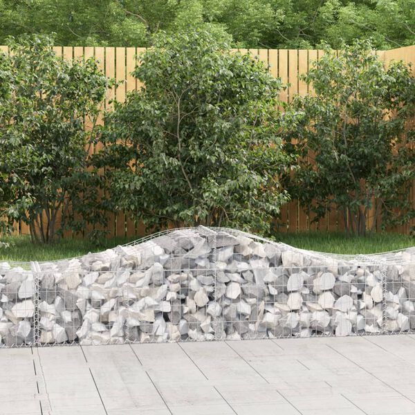 vidaXL Gabion b&aring;gformad 200x50x40/60 cm galvaniserat j&auml;rn