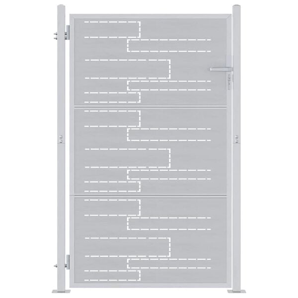 vidaXL Trädgårdsgrind med lås Silver 100 x 125 cm Rostfritt stål