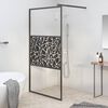 vidaXL Duschv&auml;gg 100x195cm ESG-glas med stendesign svart