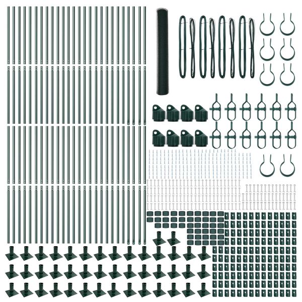 vidaXL St&auml;ngselstolpe Gr&ouml;n 100 x 1,2 m (13 mm n&auml;t) St&aring;l och PVC