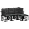 vidaXL Utomhussoffset Svart Polyester
