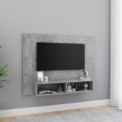 vidaXL Väggmonterat tv-skåp betonggrå 120x23,5x90 cm spånskiva