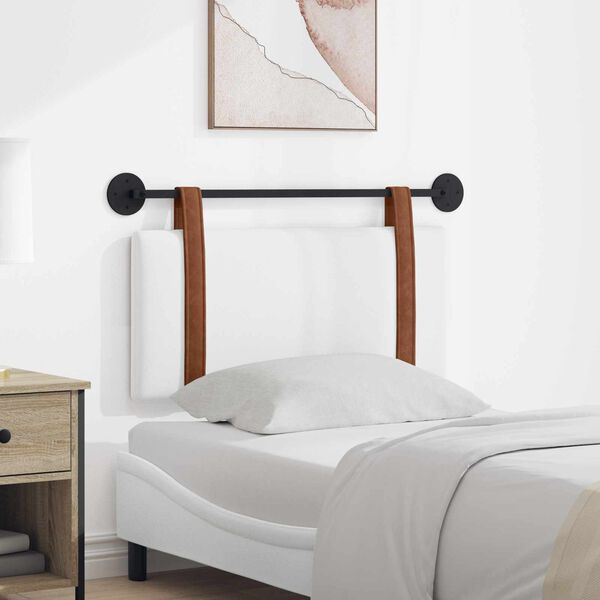 vidaXL H&auml;ngande Huvudgavel V&auml;ggmonterad Vit 90 x 55 x 5 cm Antik PU