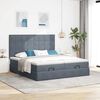 vidaXL Ottoman sängram med madrasser mörkgrå 160x200 cm sammet