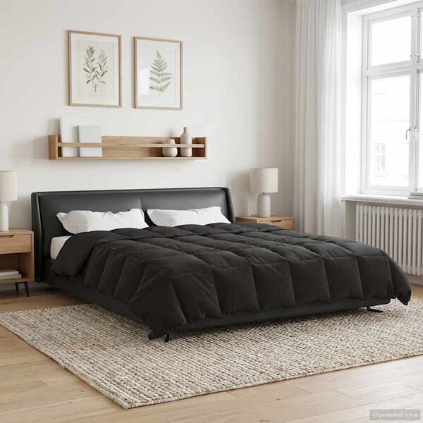 vidaXL Full &Aring;rs-Duvet Quiltad Antracit 200 x 200 cm Mikrofiber