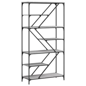 vidaXL Bokhylla gr&aring; sonoma 91x36x176 cm konstruerat tr&auml; och st&aring;l