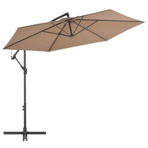 vidaXL Frih&auml;ngande tr&auml;dg&aring;rdsparasoll med aluminiumst&aring;ng 300 cm taupe
