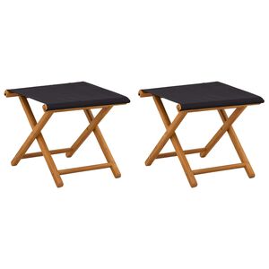 vidaXL Deck Chair 2 st Massiv Eukalyptus Tr&auml; Svart