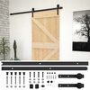 vidaXL Skjutd&ouml;rr 80 x 210 cm Massiv furu Naturlig och svart