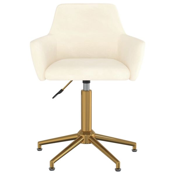 vidaXL Snurrbara matstolar 4 st gr&auml;ddvit sammet