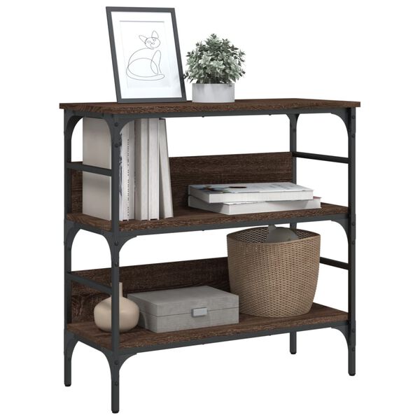 vidaXL Avlastningsbord brun ek 75x32x75 cm konstruerat trä