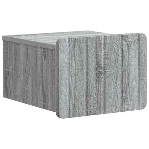 vidaXL V&auml;ggmonterat S&auml;ngbord med l&aring;da Gr&aring; sonoma-ek 33 x 34,5 x 24 cm