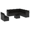 vidaXL Loungegrupp 10 delar med svarta dynor konstrotting