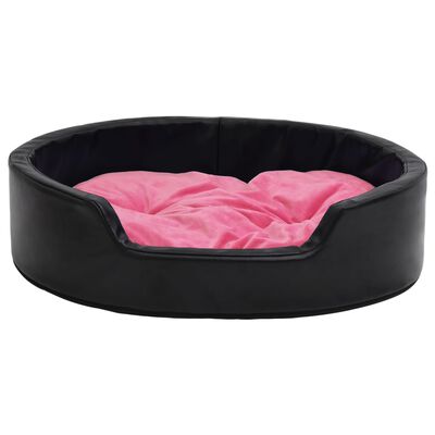 vidaXL Hundbädd svart och rosa 90x79x20 cm plysch och konstläder