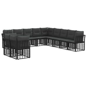 vidaXL Utomhussoffset Svart Polyester
