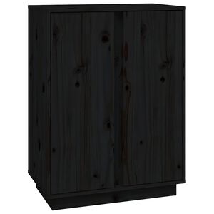 vidaXL Sk&auml;nk svart 60x35x80 cm massiv furu