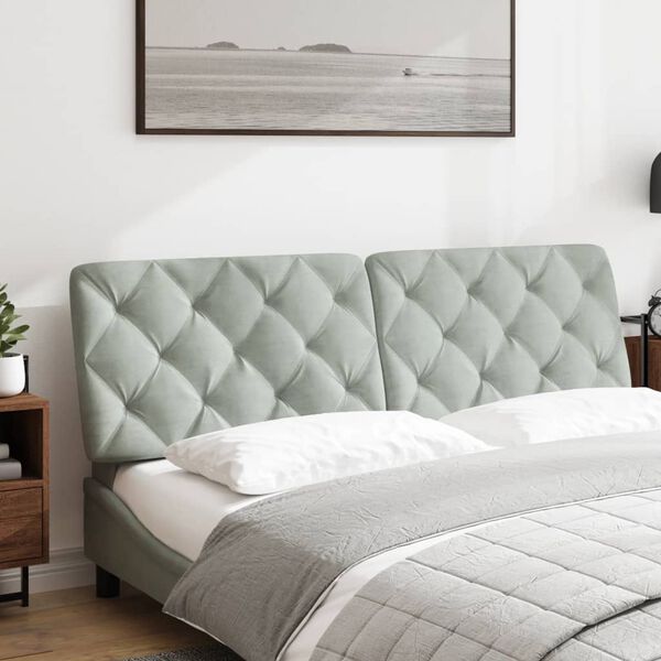 vidaXL Headboard Cushion Light Grey 160 cm Velvet