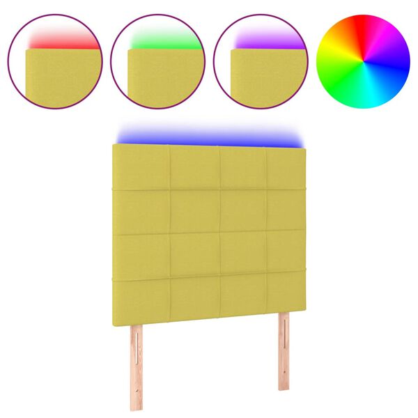 vidaXL S&auml;nggavel LED gr&ouml;n 80x5x118/128 cm tyg