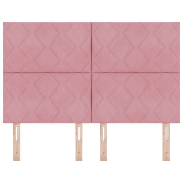 vidaXL Huvudgavel med huvudgavel Rosa 160 cm Sammet