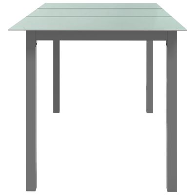 vidaXL Trädgårdsbord ljusgrå150x90x74 cm aluminium och glas