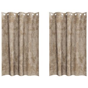 vidaXL Sammetsgardiner 2 pcs champagne 175 x 140 cm Sammet