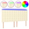 vidaXL S&auml;nggavel LED gr&auml;ddvit 180x5x118/128 cm konstl&auml;der
