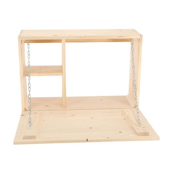 Esschert Design V&auml;ggmonterat barbord med utf&auml;llbar hylla M naturf&auml;rgat