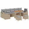 vidaXL Tr&auml;dg&aring;rdsoffset 10 st 9-Antal sittplatser Beige Poly rattan