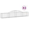 vidaXL Gabioner b&aring;gformade 3 st 300x30x40/60 cm galvaniserat j&auml;rn